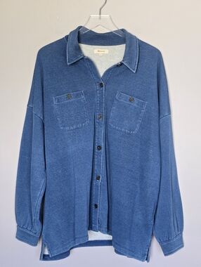 Madewell Indigo Terry Shirt-Jacket Shacket Size XXL